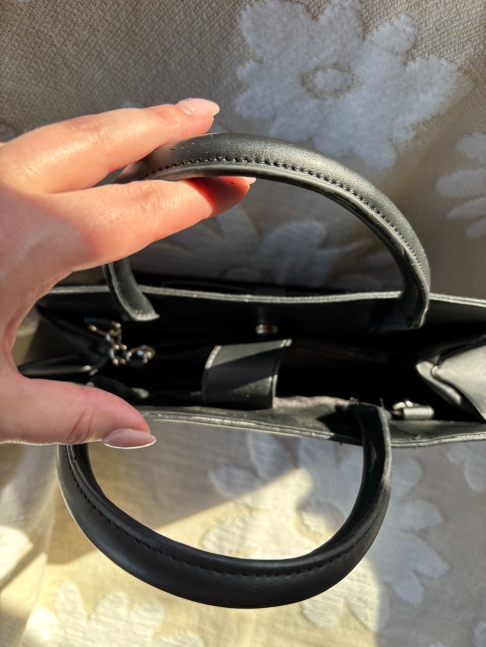 Nine West Black Bow-Detail Satchel - Picture 4 of 9